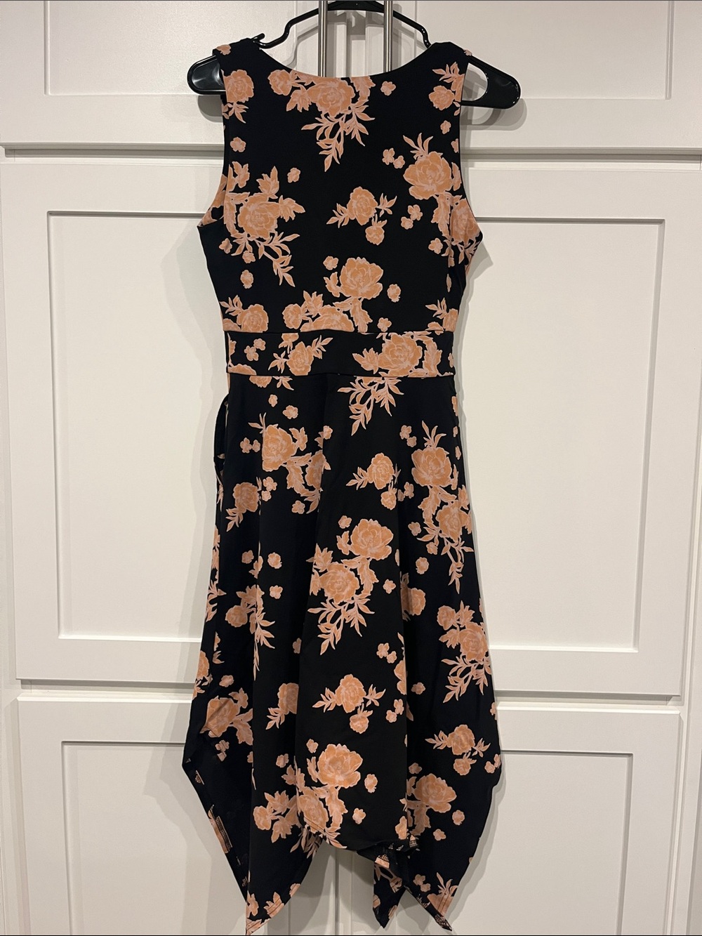 Pact Organic Cotton Pact Orange Floral Twilight Midi Asymmetrical Hem Dress - Picture 2 of 3